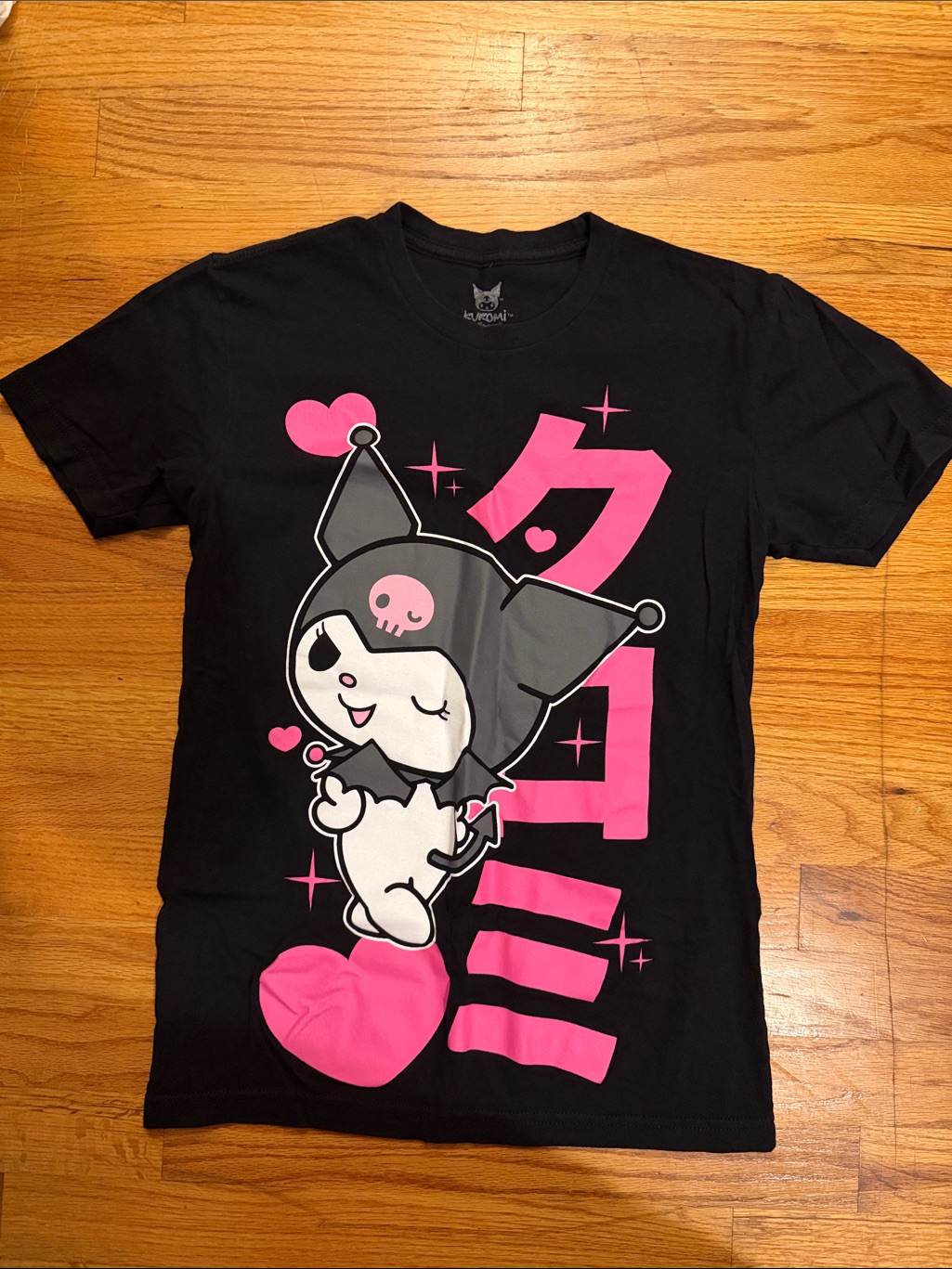 Kuromi Graphic Short Sleeve Tee - Black & Pink